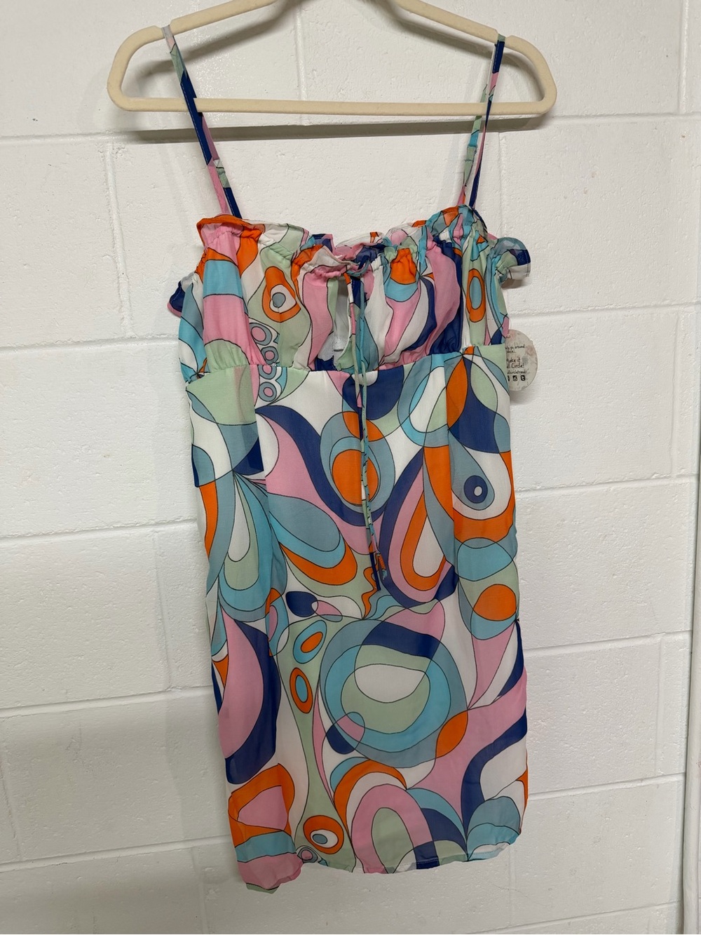 Spiral Print Mini Dress in Multicolor